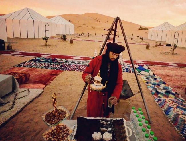 Meeting and having a cup of mint tea